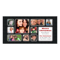 Pretty Little Polka Dot Collage Photo Card - Black photo cards