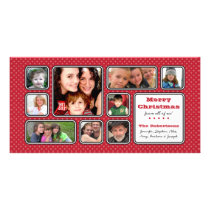Pretty Little Polka Dot Collage Photo Card - Red photo cards