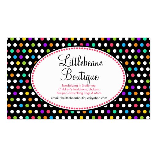 Pretty Little Polka Dots Business Calling Cards Business Card (front side)