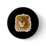 pretty male lion with blue eyes pinback button