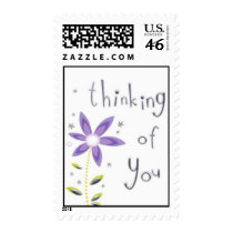 Pretty Mauve Flower Thinking of You Postage postage by Kardz4U Pretty Mauve Flower Thinking of You Postage postage