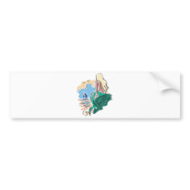 pretty mermaid sitting on rock bumper stickers