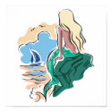 pretty mermaid sitting on rock posters by doonidesigns pretty mermaid sitting on rock posters
