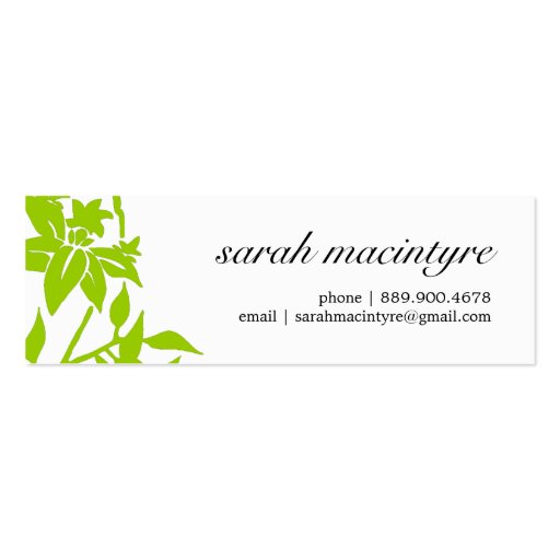 Pretty Mod Flower Mini Calling Cards Business Card Template (front side)