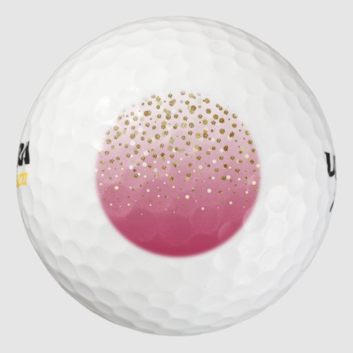Pretty modern girly faux gold glitter confetti golf balls Zazzle