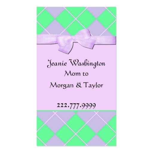 Pretty Mommy Card Business Card (front side)