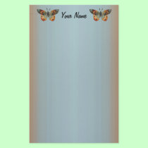 Pretty Monarch Butterfly Abstract Border stationery