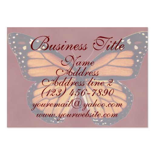 Pretty Monarch Butterfly Business Cards (front side)