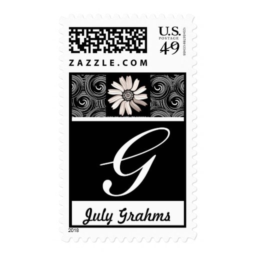 Pretty Monogram Letter G Stamp Zazzle