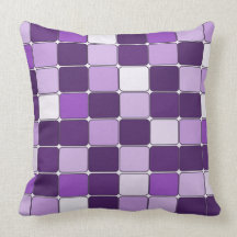Pretty Mosaic Tile Pattern Purple Lilac Lavender Throw Pillow