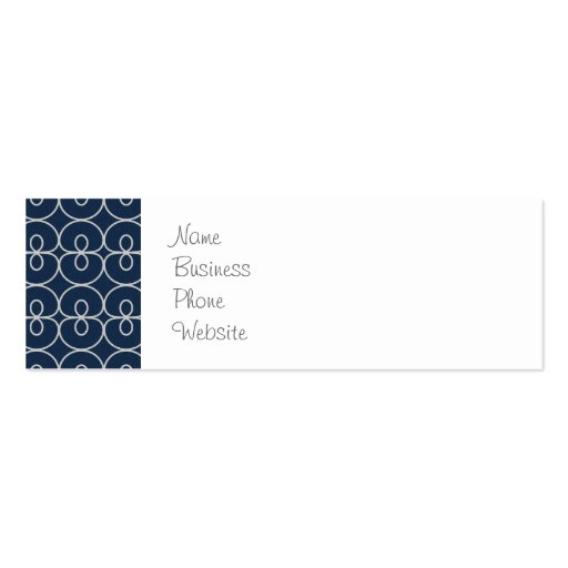 Pretty Navy Blue and Silver Pattern Design Gifts Business Card Templates (front side)