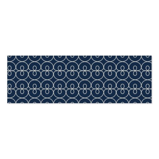 Pretty Navy Blue and Silver Pattern Design Gifts Business Card Templates (back side)