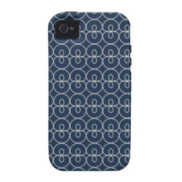 Pretty Navy Blue and Silver Pattern Design Gifts Case For The iPhone 4