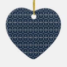 Pretty Navy Blue and Silver Pattern Design Gifts Ornament