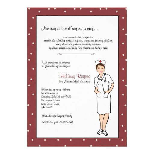 Pretty Nurse Graduation Invitation