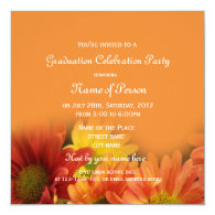 pretty orange daisy flowers graduation custom announcements