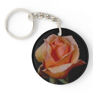 Pretty Orange Rose Acrylic Key Chain