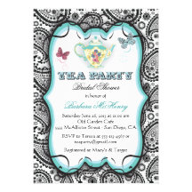 Pretty Paisley Tea Party Invitation
