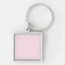 Pretty pale pink damask pattern with white. key chains