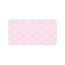 Pretty pale pink damask pattern with white. personalized address label