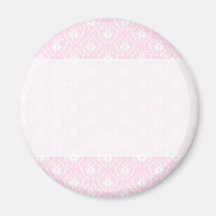 Pretty pale pink damask pattern with white. refrigerator magnet