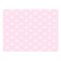 Pretty pale pink damask pattern with white. post cards