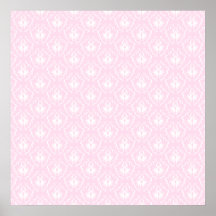 Pretty pale pink damask pattern with white. posters