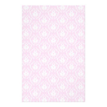 Pretty pale pink damask pattern with white. stationery