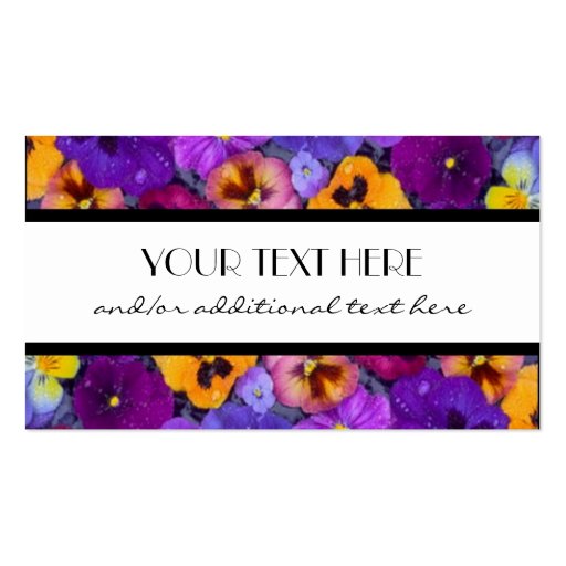 Pretty Pansy Business Card Template (front side)