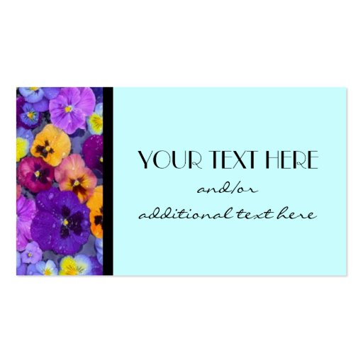 Pretty Pansy Business Card Template (front side)