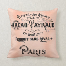 Pretty Paris French Antique Art Pillow Cacao