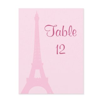 Pretty Paris Table Number zazzle_postcard