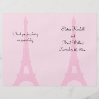 Pretty Paris Wedding Program