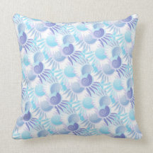 Pretty Pastel Aqua and Purple Art Deco Elegant Throw Pillow
