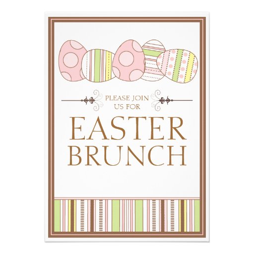 Pretty Pastel Decorate Easter Brunch Invitation (front side)
