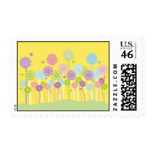 Pretty pastel flowers stamps