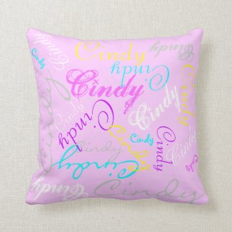 Pretty Pastel Glow Reversible Name Collage Pillow