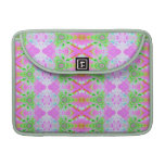 Pretty pastel pink green jewel pattern MacBook pro sleeves
