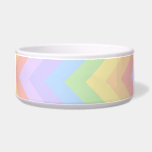 Pretty Pastel Rainbow Zigzag Stripes. Pet Water Bowls