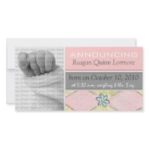 Pretty Pastels Baby Girl Birth Announcements Photo Cards