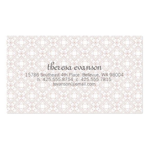 Pretty Pattern Calling Card Business Card Template