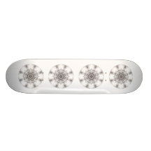 Pretty Pattern on a White Background. Skate Board