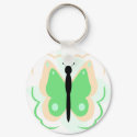 Pretty Peach And Green Butterfly Keychain