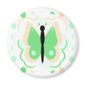 Pretty Peach And Green Butterfly Magnet