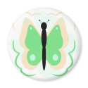 Pretty Peach And Green Butterfly Magnet