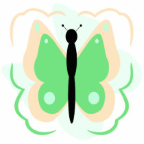 Pretty Peach And Green Butterfly Ornament photo sculptures