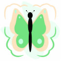 Pretty Peach And Green Butterfly Ornament