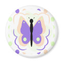 Pretty Peach And Purple Butterfly Magnet