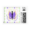 Pretty Peach And Purple Butterfly Postage Stamp