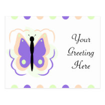 Pretty Peach And Purple Butterfly Postcard postcards